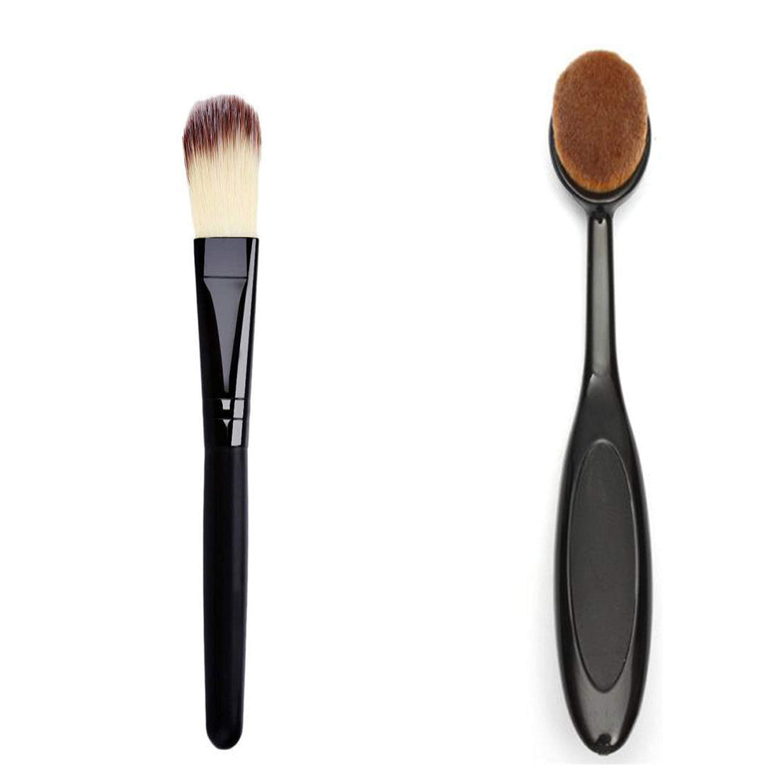 Liquid Foundation Brush Concealer Powder Brush Makeup Brushes 2 Pcs Black