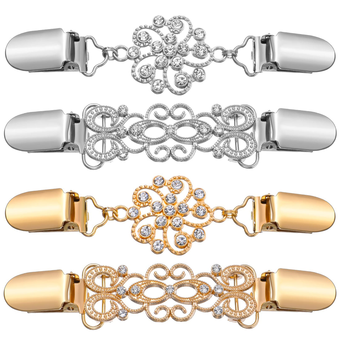 Vintage Dress Clips, 4PCS Sweater Shawl Clips Dress Clip Back Cinch Retro Waist Cincher Scarf Shirt Clip Collar Cliped to Tighten Dresses for Women Girls