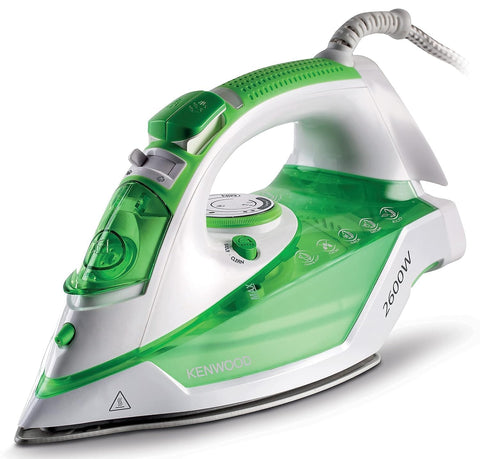 Kenwood 30 Reviews 2600W 350 ml Steam Iron, Ceramic Sole Panel, Environmental Function, 45/140g Steam Power, Anti-Distillation, Stp70.000W White/Green - (International Warranty)