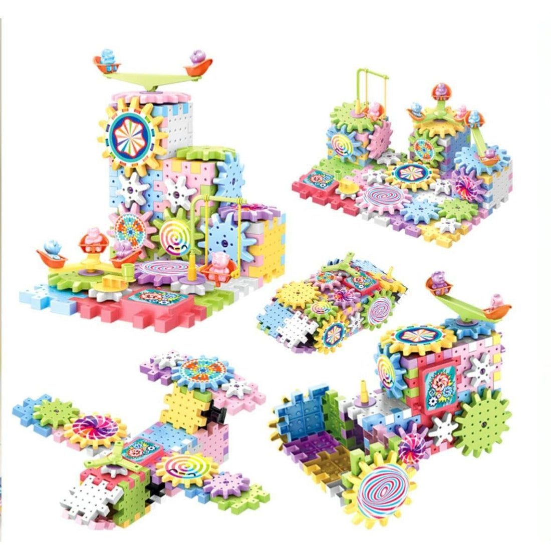 Mnamino Store Electric Gears Building Blocks Toy Colorful Building Toys Creative 3D Building Kit