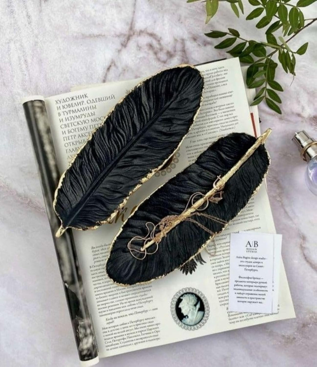 Decorative Feather for Accessories Jewelry Candle Holder Key Holder /2 Pieces (5)