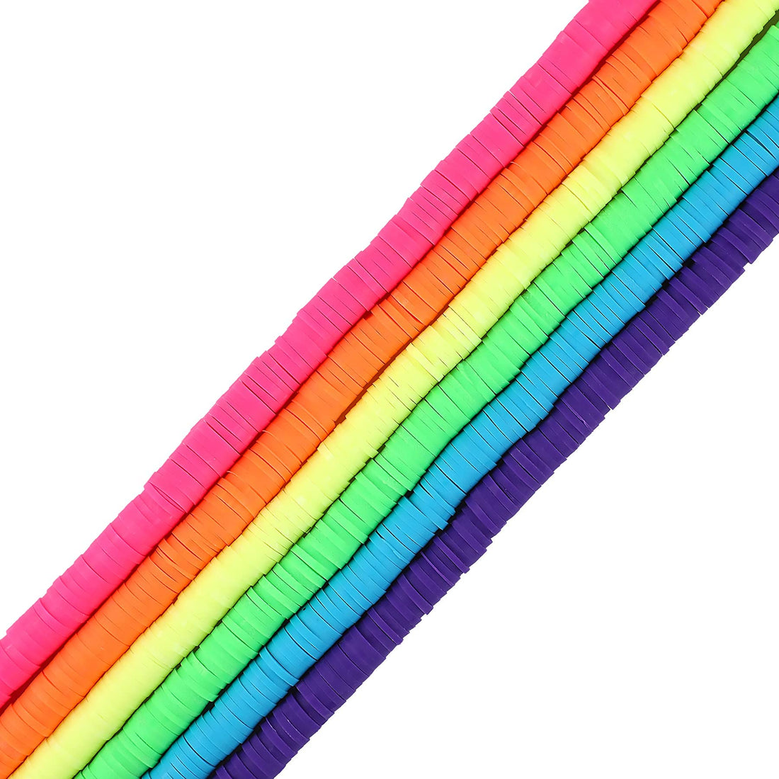 Clay Beads, Round Handmade Heishi Beads, 2100 Pcs Polymer Flat Beads, Beads for Jewelry Making, for Necklace Jewelry Bracelet Earring Pendant and Anklet Craft Making DIY Craft Kit (Rainbow Color)