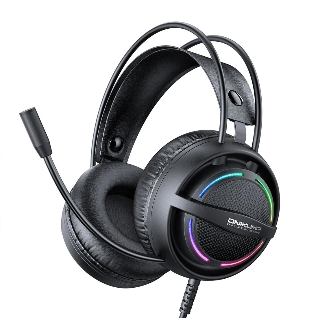 X88 RGB Wired Gaming Headset, Noise-Cancelling Microphone, Stereo Surround Sound, USB & 3.5mm Dual Connection, Comfortable Over-Ear Double Headband for PC, Console & Mobile
