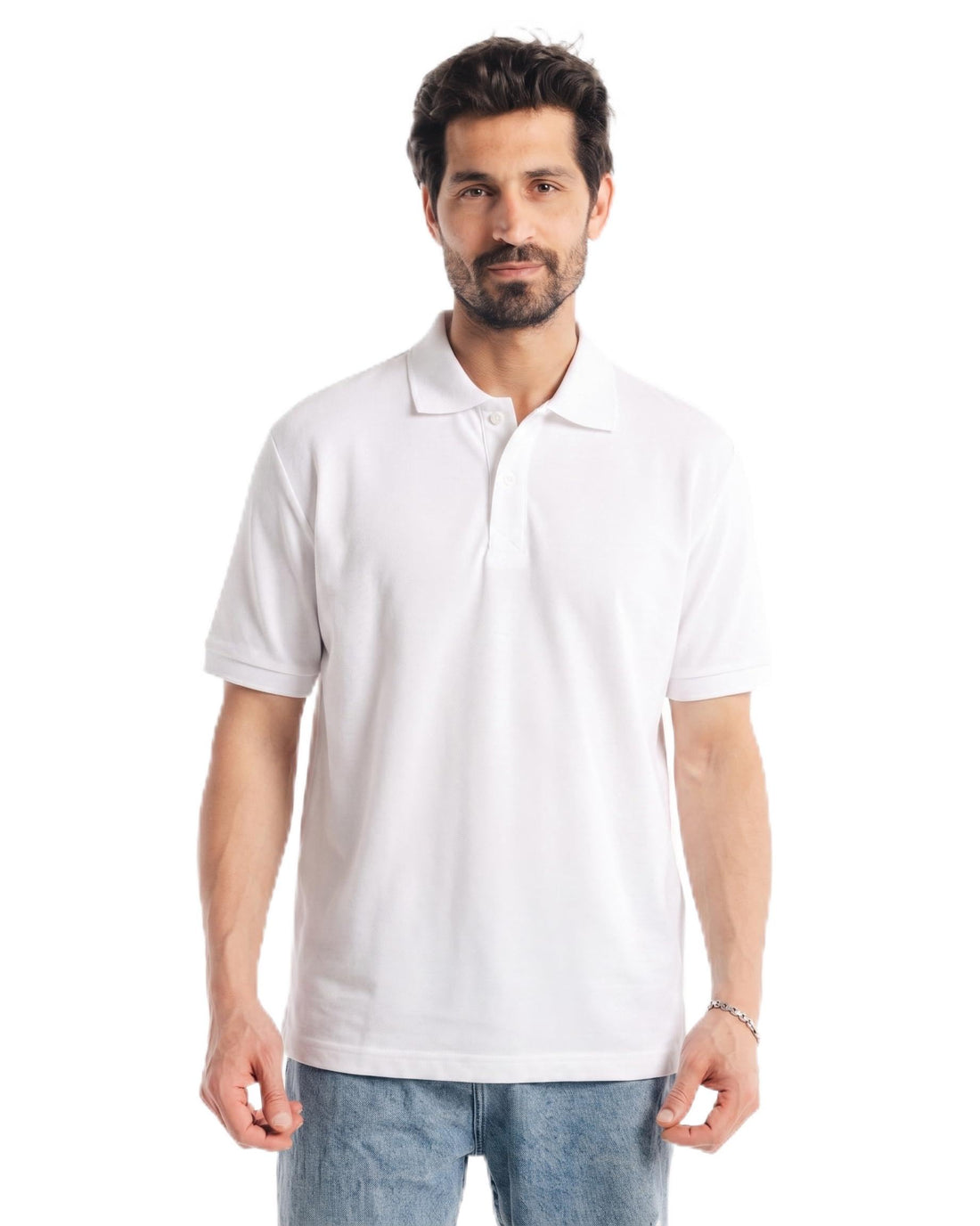 Feathers Men's Blended Pique Cotton Polo Shirt - Relaxed Fit Everyday Wear