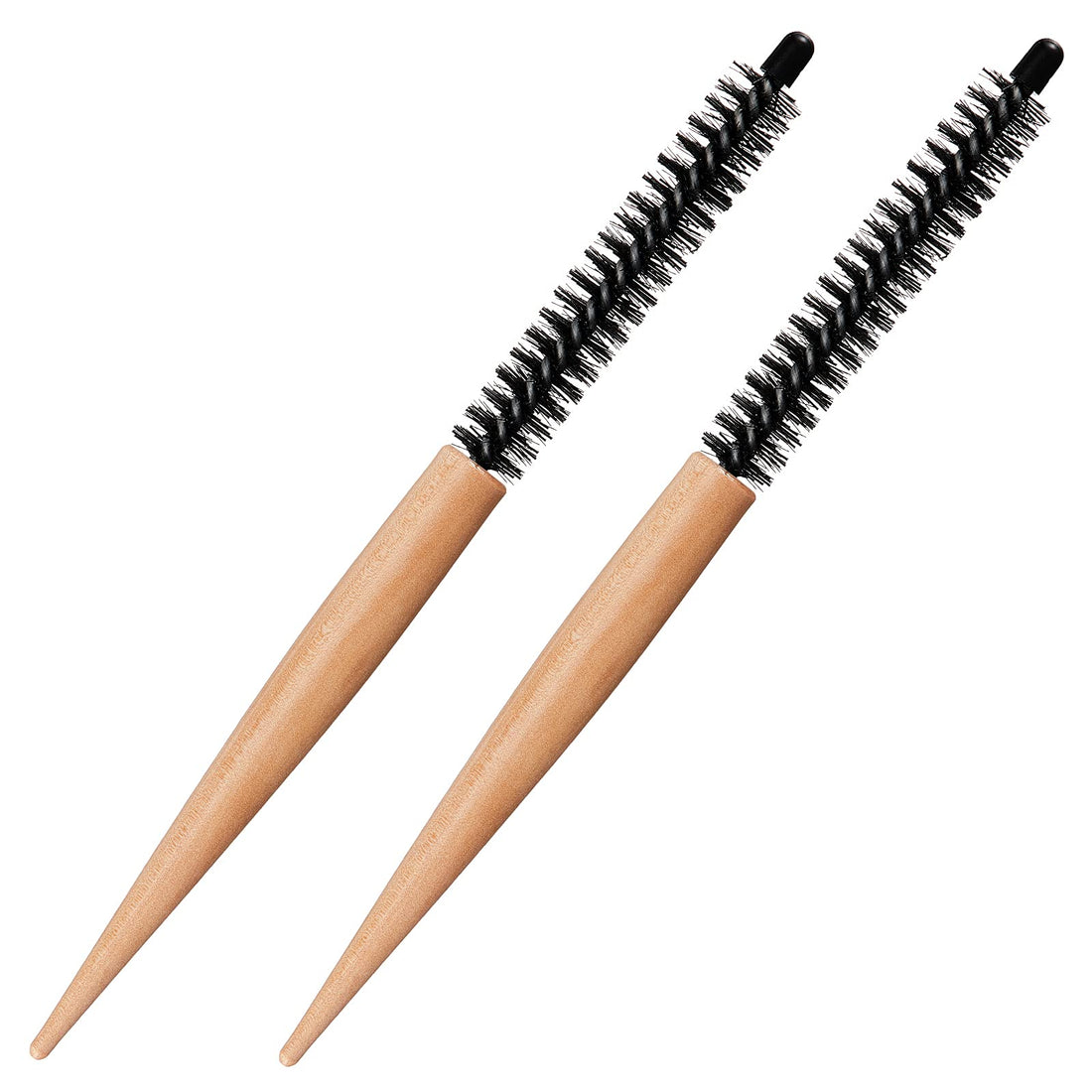 Patelai 2 Pieces Small Round Hair Brush Mini Round Comb Quiff Roller Mini Comb Hair Styling Brush Salon Hairdressing Brush for Men Women Thin Hair, Short Hair, Bangs, Beard, Lifting, Curling, 25.5 cm