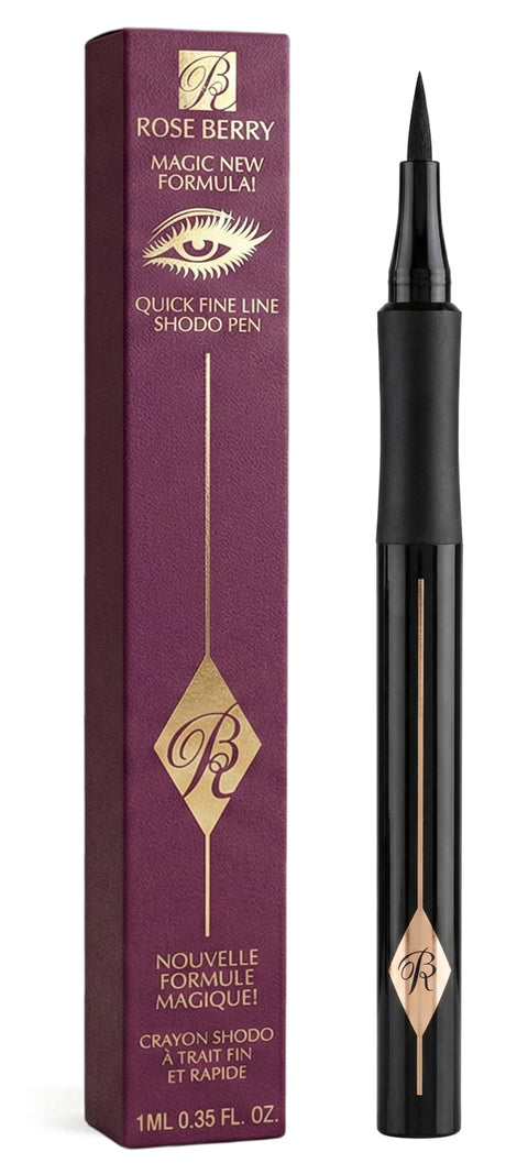 Rose Bery - Eyeliner, Quick Fine Line Shodo Pen, Intense Black Liquid Liner, 1 ML, Model - RB-EL1163