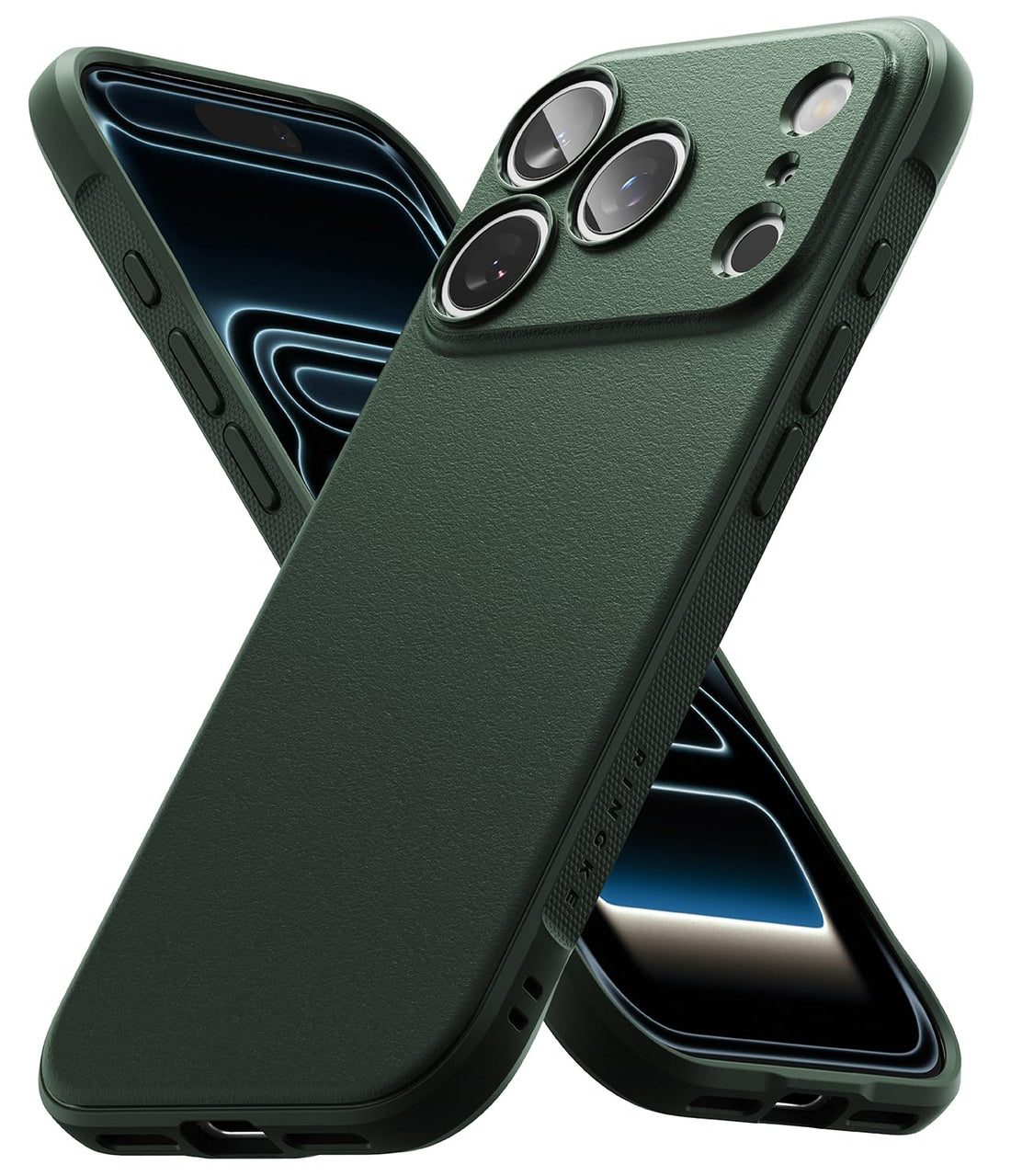Ringke Onyx Compatible with iPhone 17 Pro Cover, Excellent Grip, Anti-Slip, Shockproof, Perfect Stocking Robust Case – Dark Green