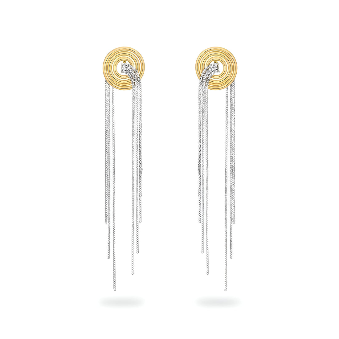 Tassel Drop Earrings - Long, graceful silver chain dangle earrings designed to make a bold fashion statement for any special occasion or Christmas gift.