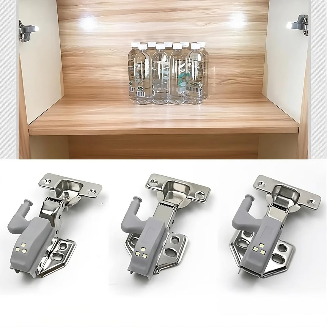 LED Cabinet Light Auto Turn On Cabinet Light,Interior Cabinet Lighting Fixture on Interior Hinges for Cupboard/Bedroom/Wardrobe/Kitchen/Bathroom (2)