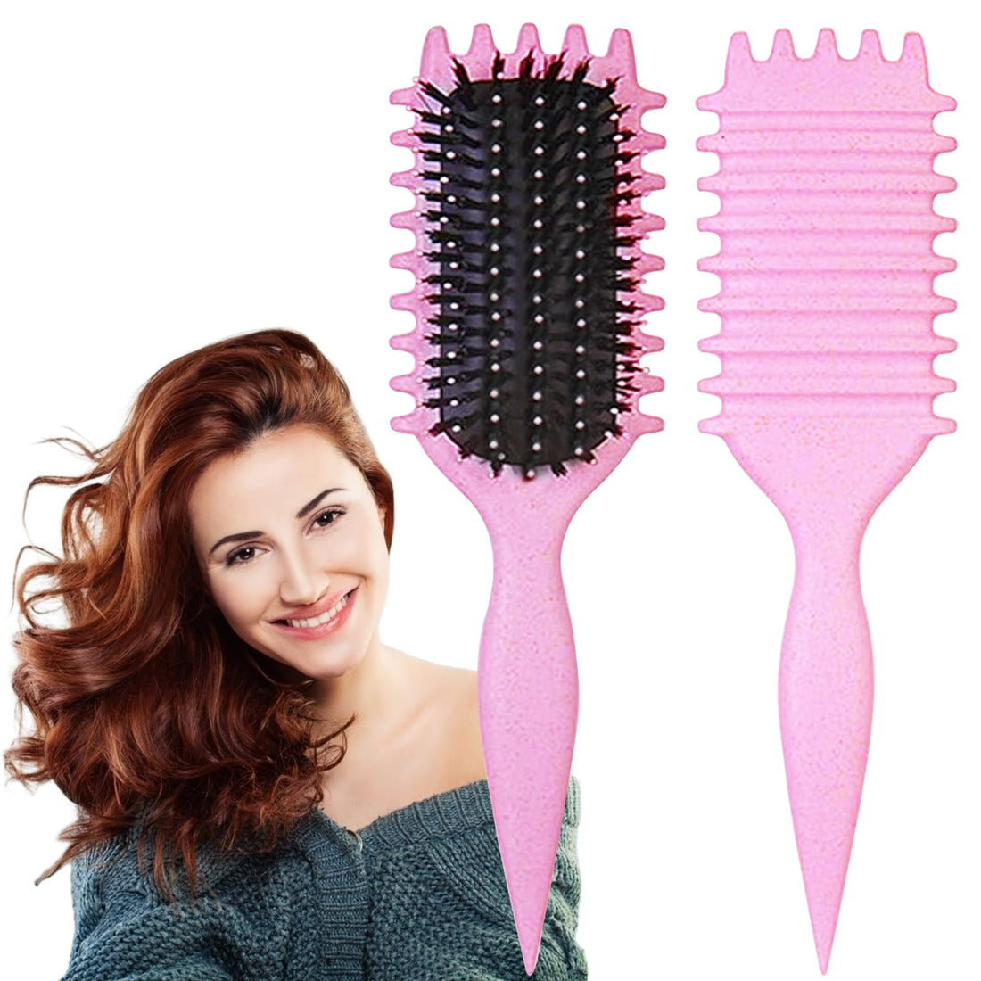 Curly Hair Comb, Curl Defining Brush, Bristle Hair Styling Brush, Detangler For Women, Shaping & Defining Curls(Random color)