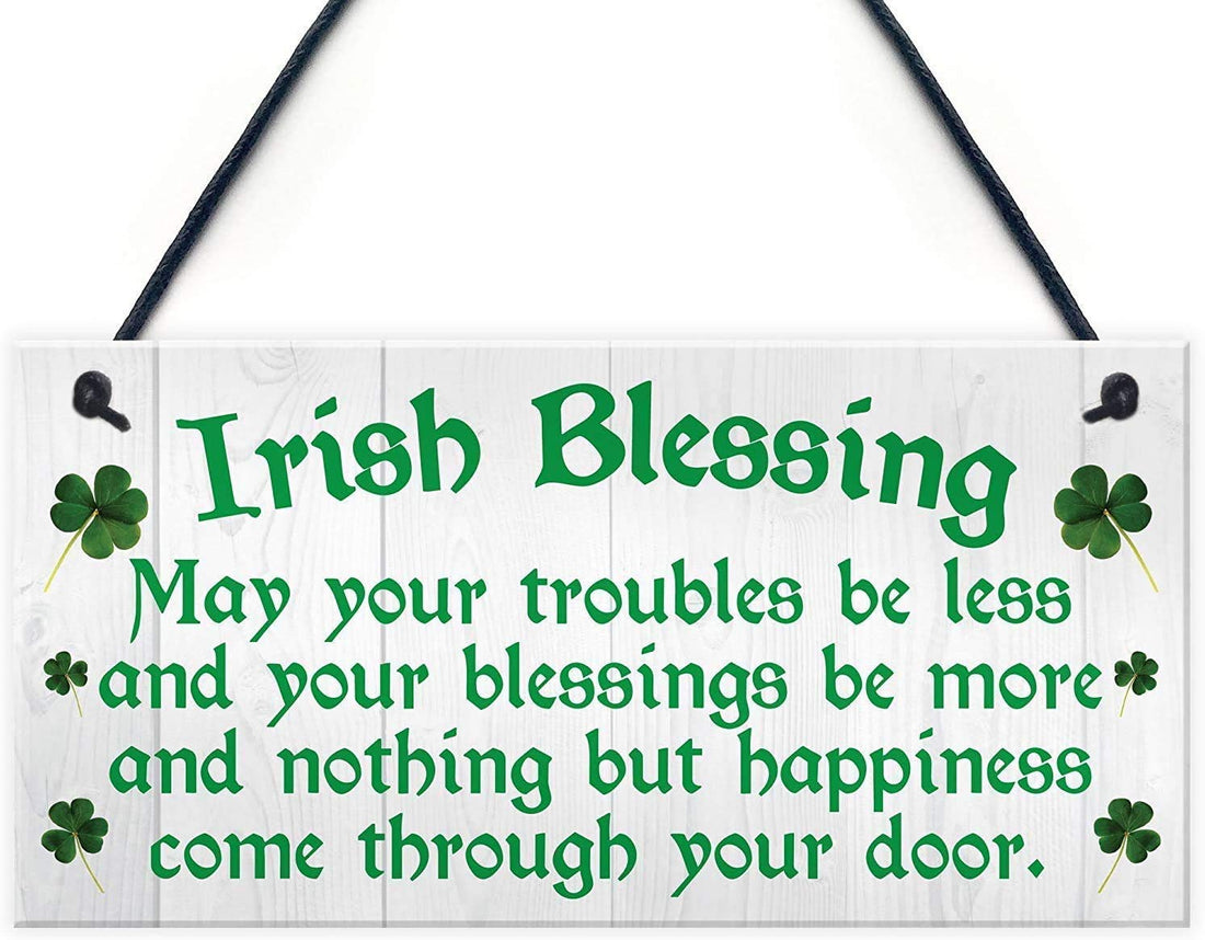 Irish Blessing Happiness Friendship Wood Signs Gifts Plaque Home Decor Door Sign 12"x6"(801D1064)