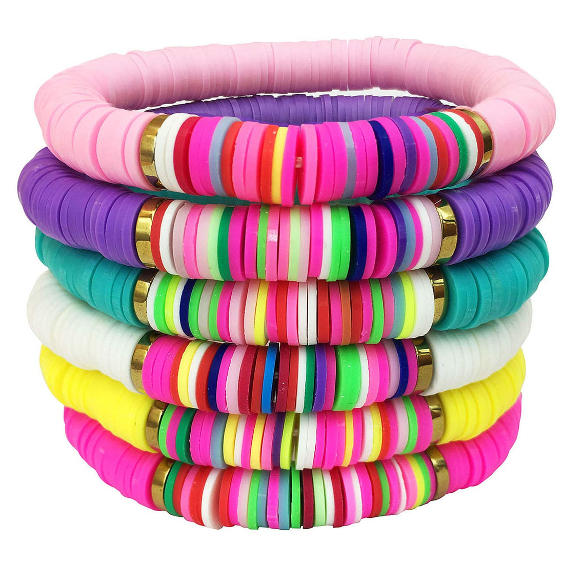 ZMJ Candy Heishi Bracelet Set Pack Friendship Bracelets for Women Girls