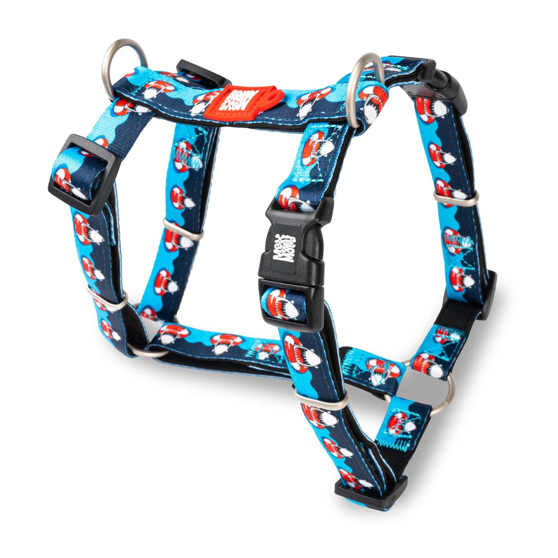 Max & Molly Urban Pets H-Harness - Design Frenzy the Shark/M SIZE