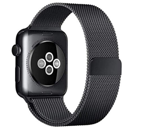 Other Compatible for Apple Watch Band 42mm/44mm, Stainless Steel Mesh Wristband Loop Magnet Band Compatible with Iwatch Series 5/4/3/2 /1(Black, 42mm/44mm) Black