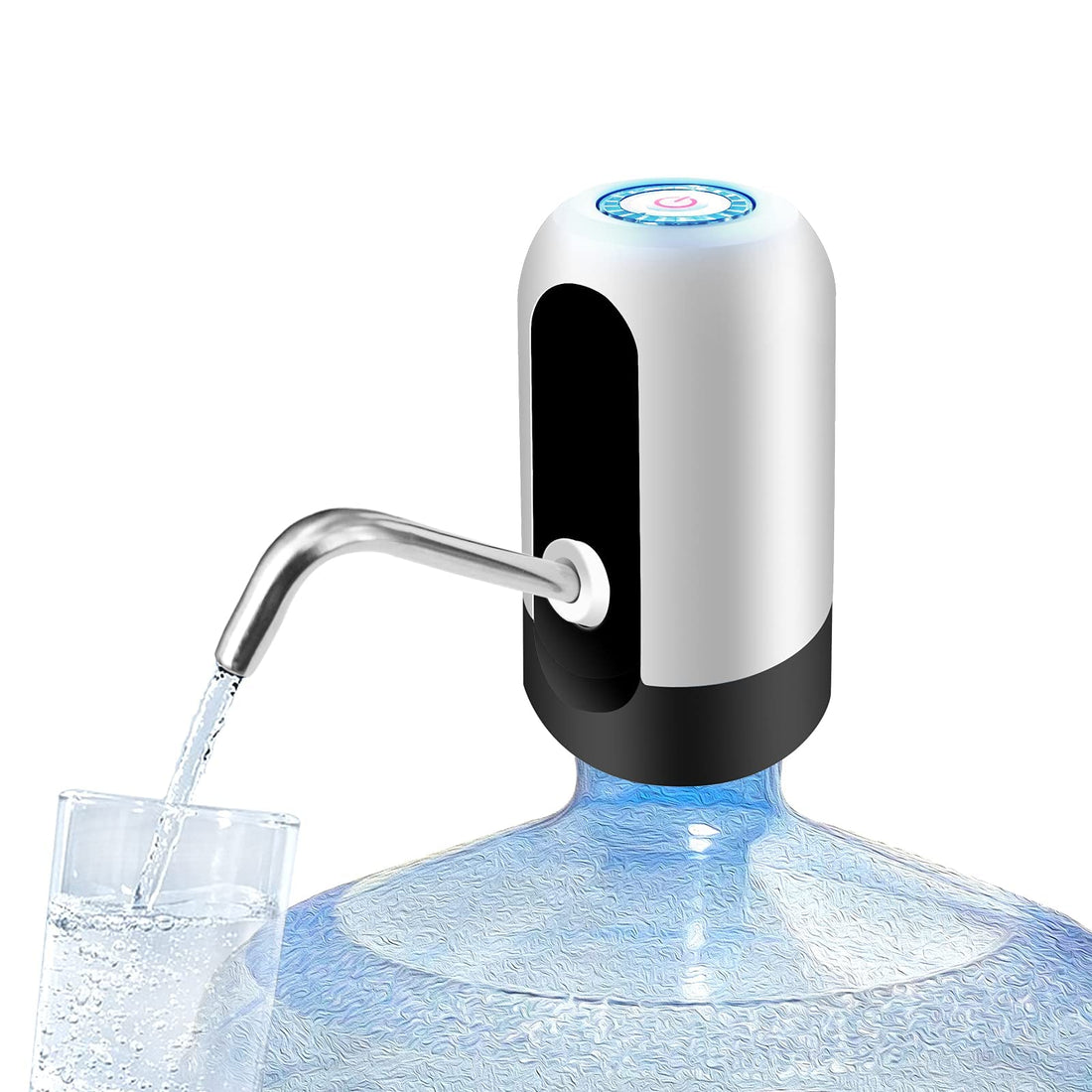 Water Dispenser 5 Gallon Water Pump Mini Portable Electric Water Bottles Pump USB Charging Automatic Drinking Water Cooler Suitable for RV (White)