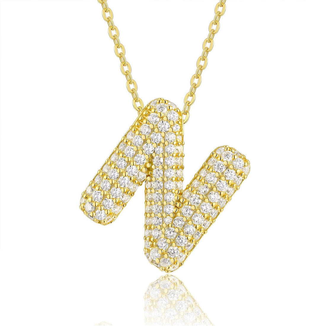 A necklace dedicated to the primary bubble in Stainless Astiel, a swollen letter, a unique gift idea for women, an elegant accessory for special occasions
