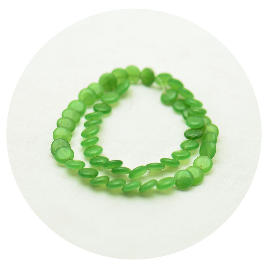 Natural Stone Drilled for Jewelry Making Crushed Agate Circle Shapes for Jewelry Making Ornaments (Green)