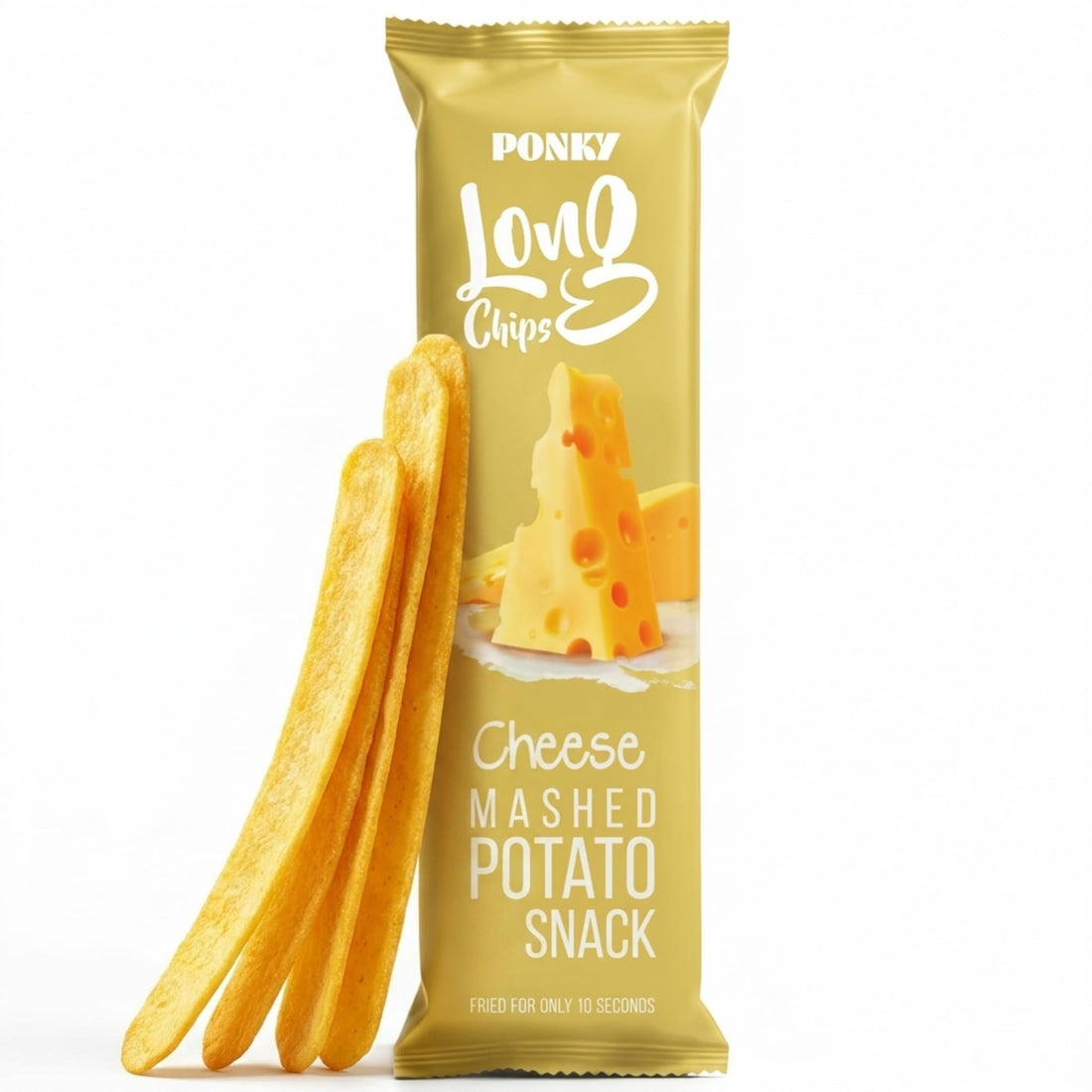 Ponky Long Chips Potato Snack, Cheese Flavor, 75g