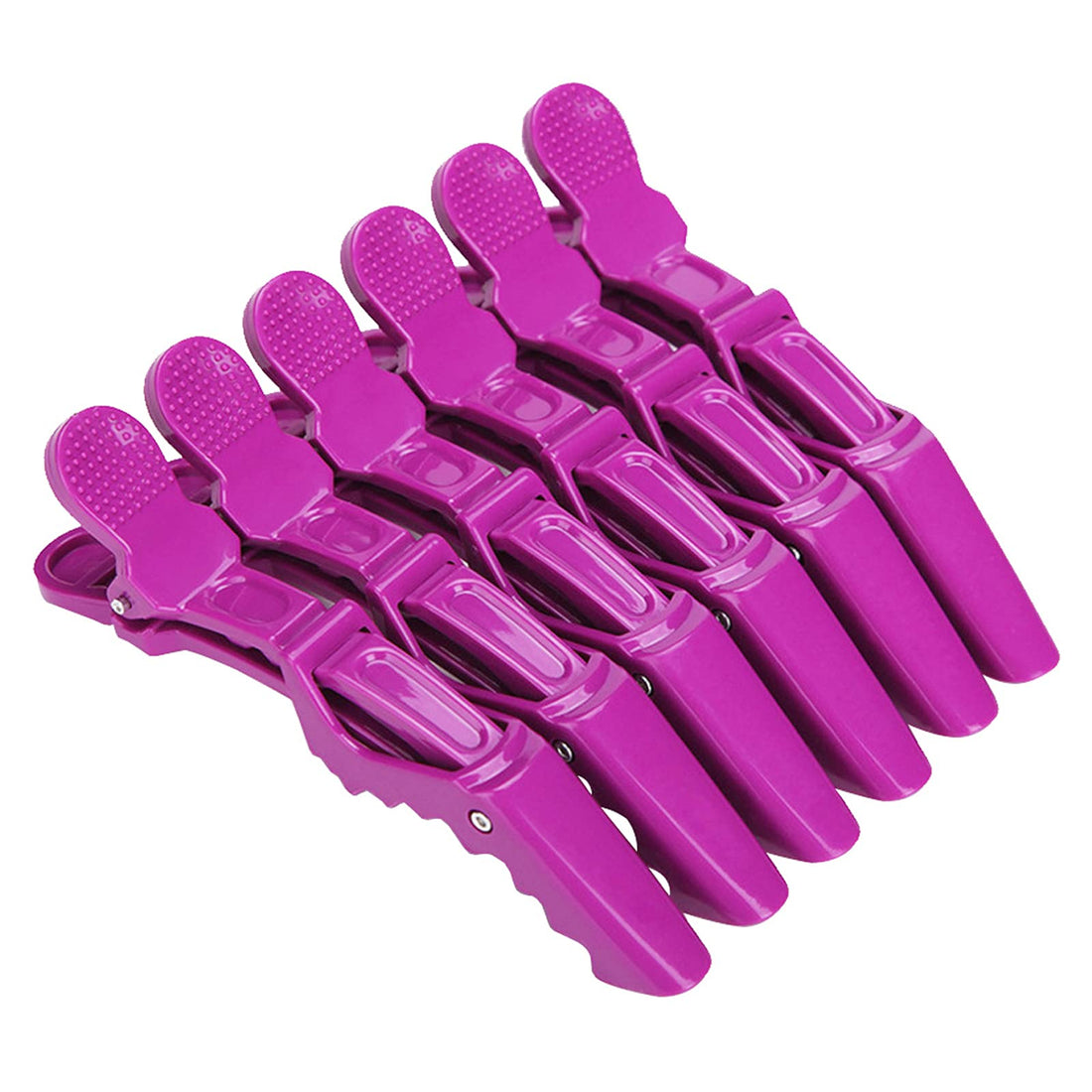 Wendergo 6 Peices Crocodile Hair Sectioning Clips Hairdressing Clips Professional Styling Hair Barrette Plastic Hair Clips for Women and Girls Salon Home Use (Purple)