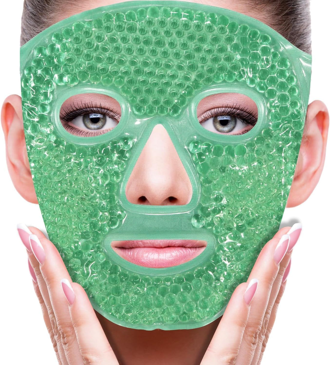 Holic Polyvinyl Chloride Cool Gel Full Face Mask Summer Ice Cooling Sleeping Mask for Eye Patches Remove Dark Circles Fatigue Cool Eyes Patch Pads Eye Care+Eye Mask (Face Mask)