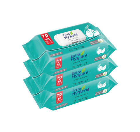 Extra Hygiene Wet Wipes Baby Nourishing Cream 240W (80x3Pcs)