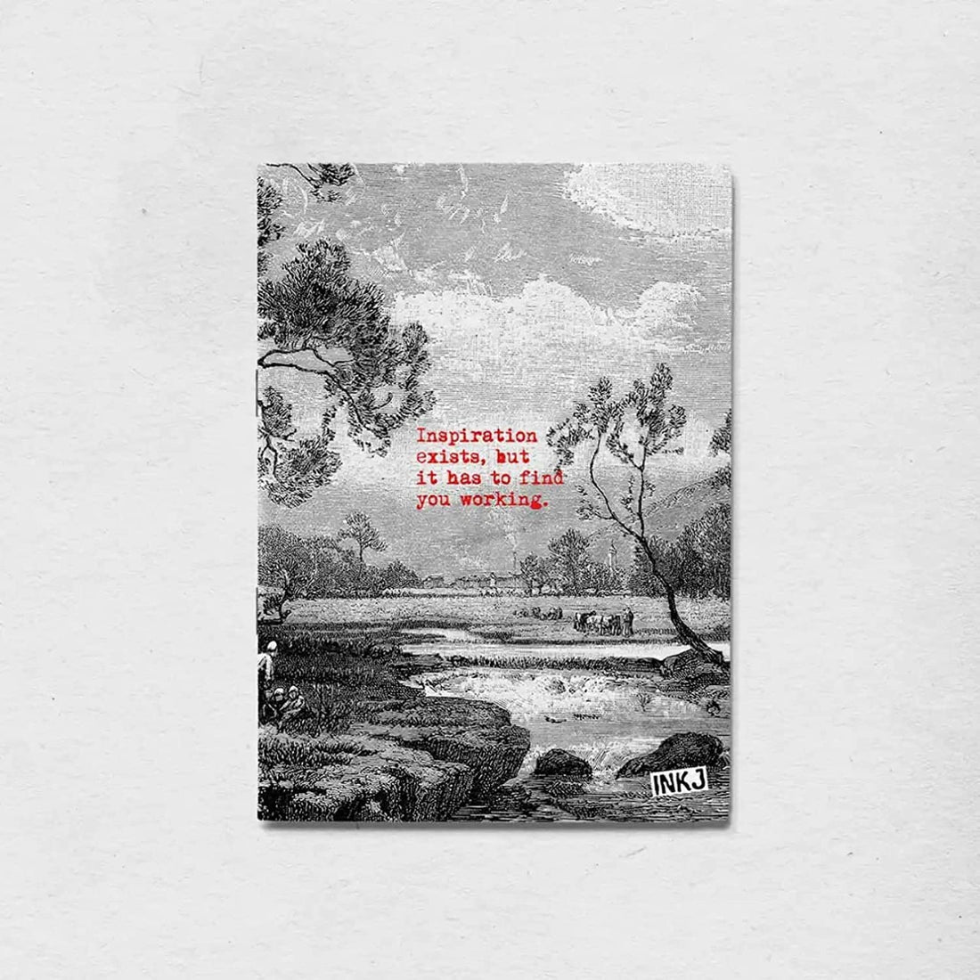 A5 sketchbook for drawing, pencil drawing, red font