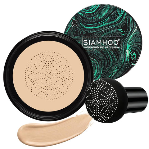 Air Cushion CC Cream Mushroom Head,BB Cream,Foundation Makeup Moisturizing Foundation Brightening Fitting Base,Concealer Lasting（NATURAL）