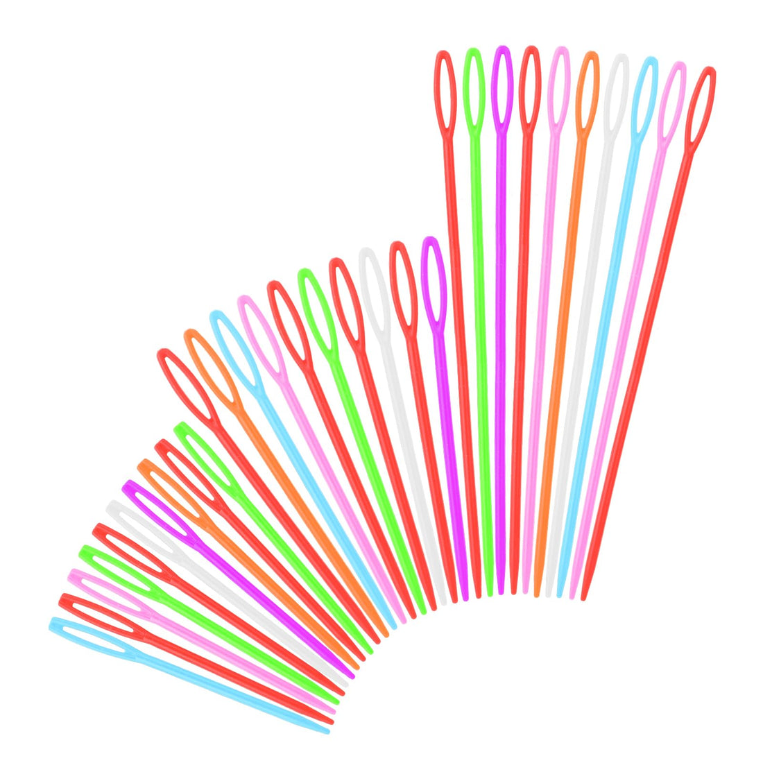 Larrel Pack of 60 Plastic Sewing Needles, Yarn Needles with Large Eye Colour Embroidery Needles Knitting Needles Plastic Needles Yarn Needles Embroidery Needle Sewing Needles for DIY, Sewing, Crafts