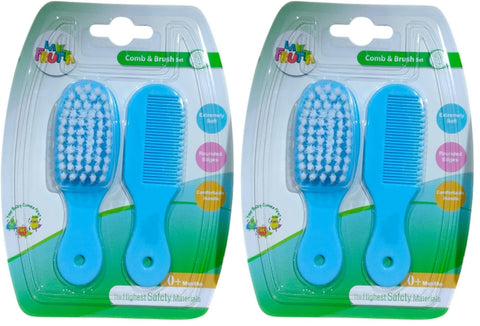 La Frutta brush and comb set - Nylon Soft Hair Baby Hair Brush And Comb Set For New-Born Kid Hair Care - MULTICOLOR (Pack of 2)