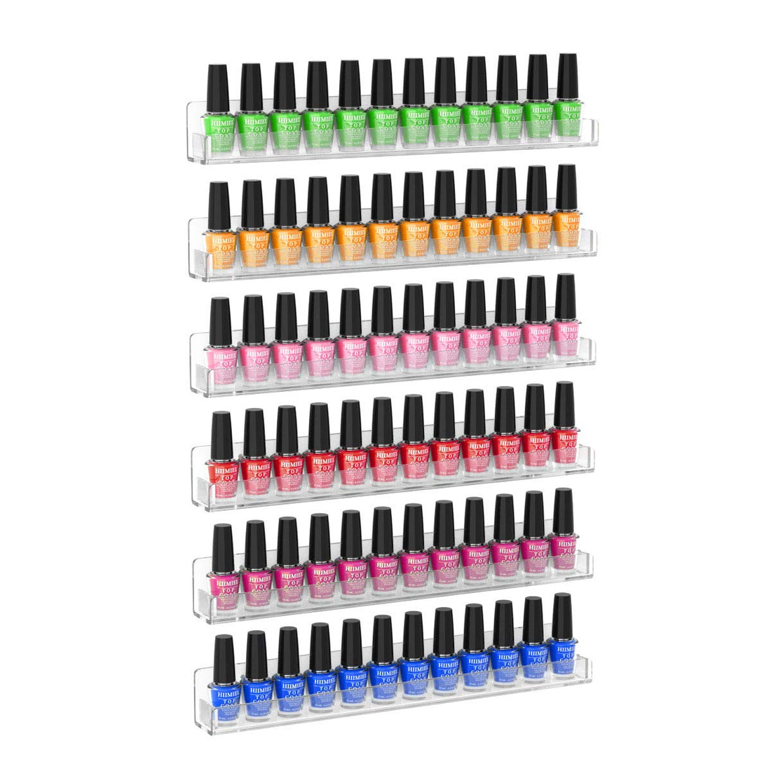HIIMIEI Acrylic Wall Mounted Nail Polish Display Stand Display Rack Nail Polish Organiser Storage for Wall Mounted Storage Shelves Holder - 6pcs
