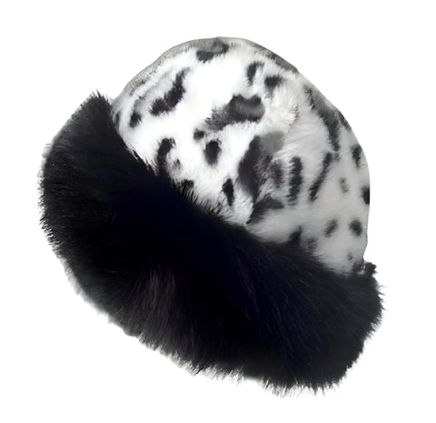 Coquette Fuzzy Beanie - Trendy Leopard Pattern Faux Fur Hat for Emo and Grunge Looks with Cheetah Style Fuzz