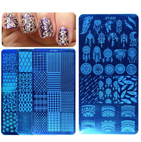 Decoration Crescent Nail Stamp Plates Summer Beach Nails Art Stencils Halloween Christmas Manicure Art Nails Stamp for Manicure Design- 1 sheet -random design