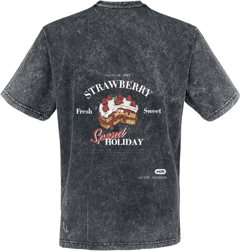 STRAWBERRY Fresh Sweet T-shirt washed back