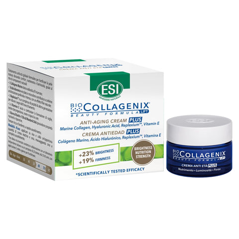 ESI - Biocollagenix Anti-Ageing Plus Face Cream for Mature Skin, with Marine Collagen and Hyaluronic Acid, Anti-Age and Antioxidant Action, Gives Firm, Nourished and Elastic Skin, 50 ml