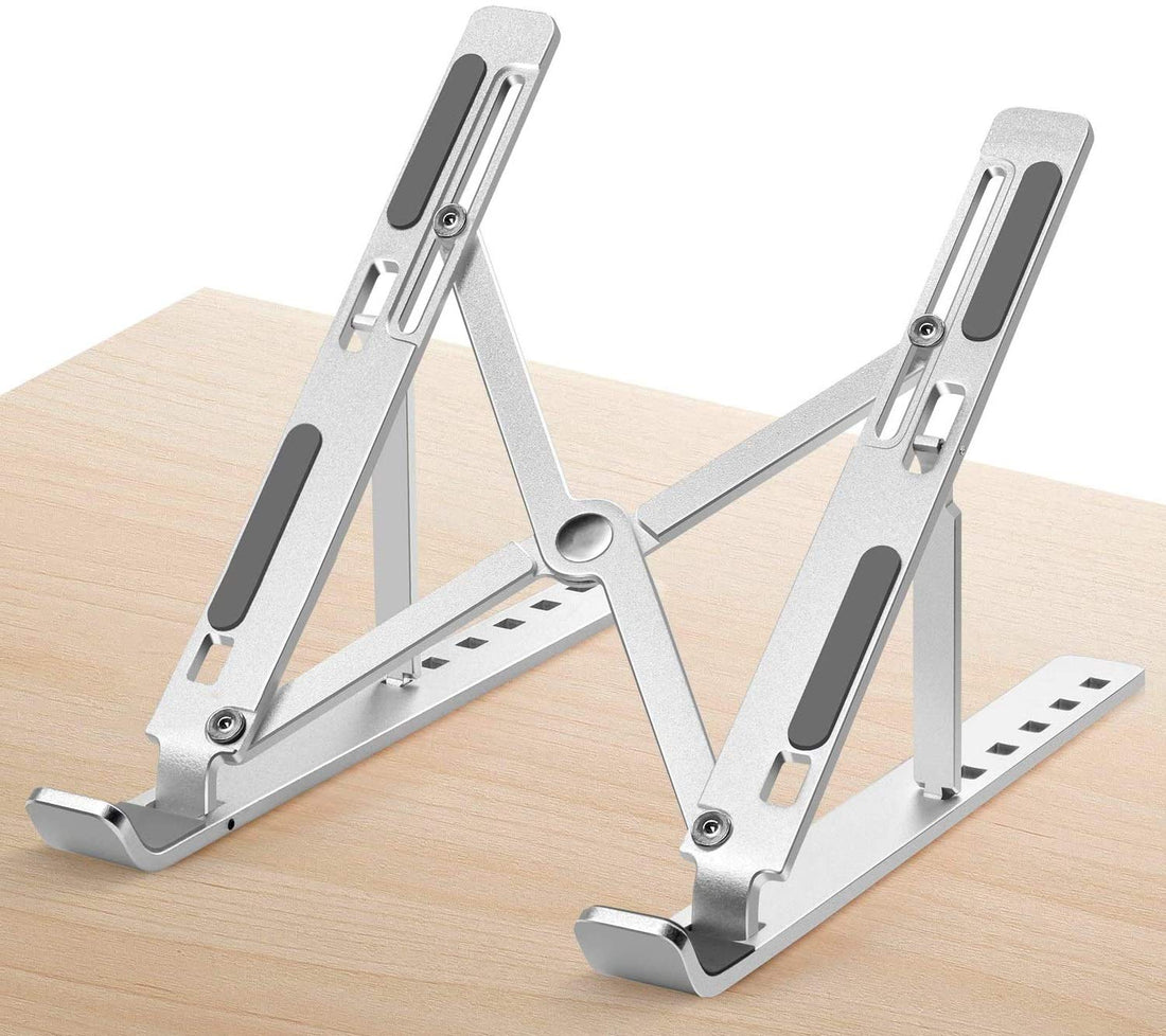 PTN Laptop Stand, Adjustable Portable Laptop Holder for Desk, Aluminum Ventilated Notebook Riser for iPad, MacBook Air Pro, Dell XPS, More 10-15.6 inches PC Computer, Tablet, iPad