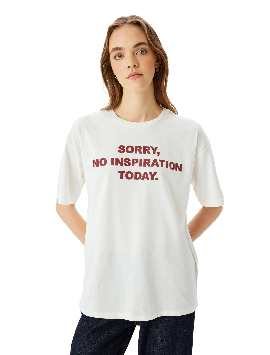 KOTON Womens Oversized T-Shirt Modern