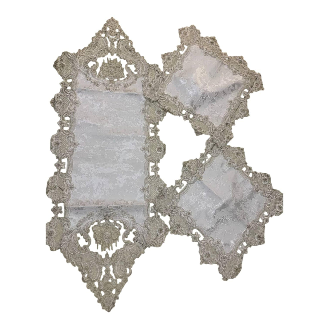 Tablecloth Trio Set Jacquard V Jouberrunner Small and 2 Touqouh