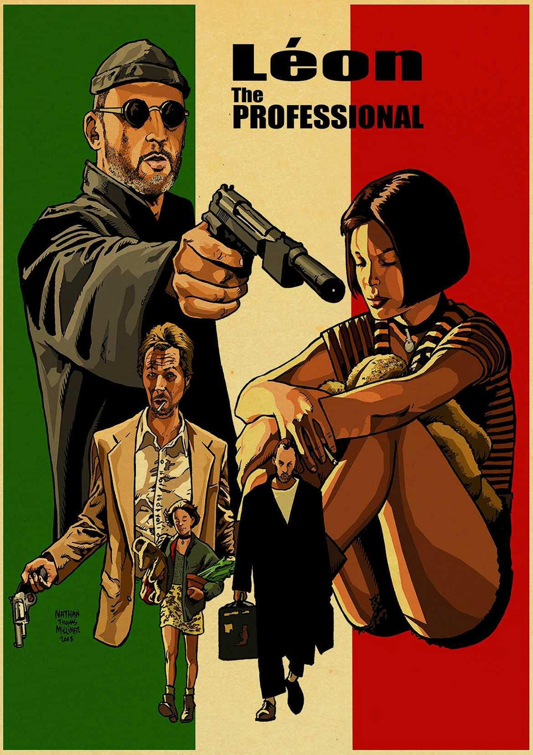 Classic Movie Leon poster wall art kraft paper painting