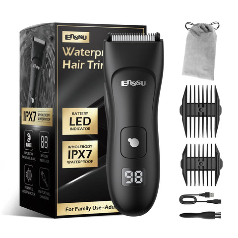 ENSSU Cordless Hair Clippers for Men, Hair Trimmer with Skin-Safe Ceramic Blade, Waterproof Beard Trimmer Rechargeable Electric Razor Shaver for Mens Grooming