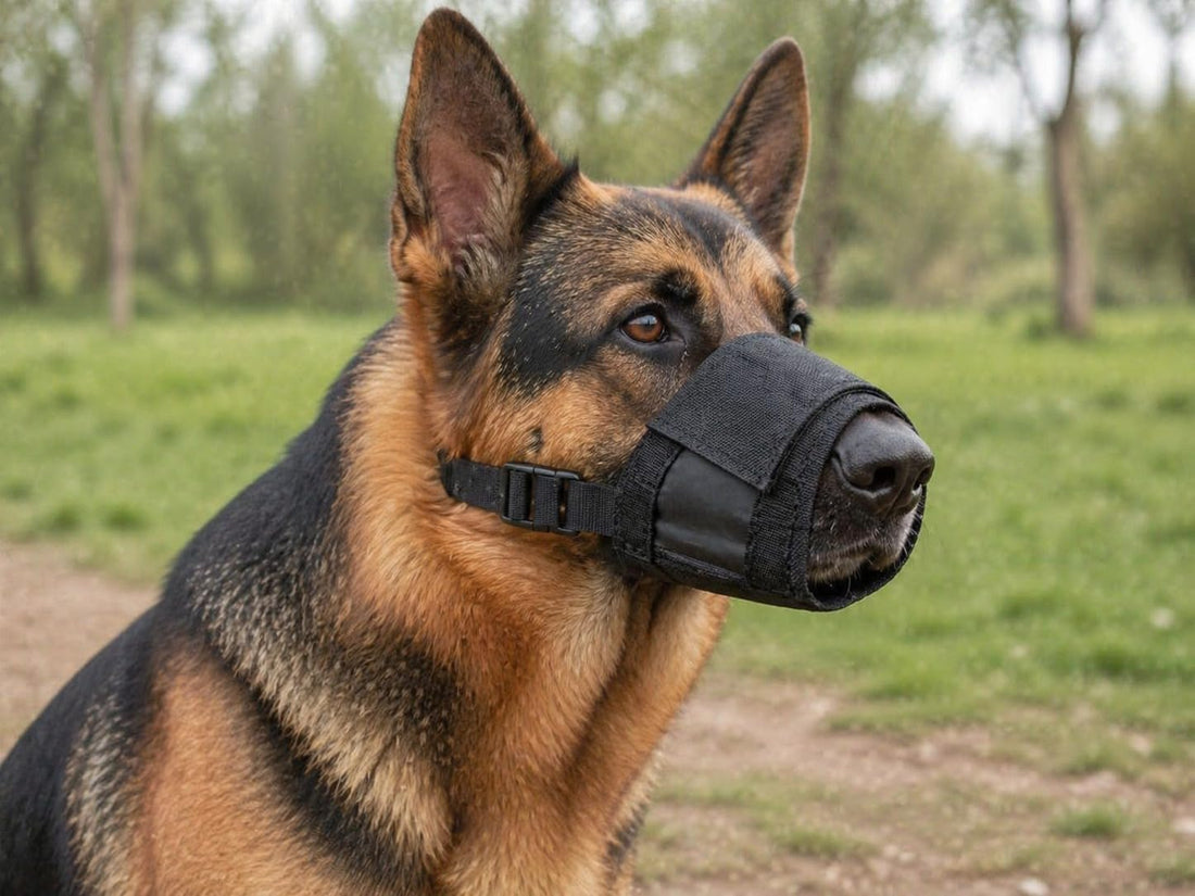 Nunbell Dog Muzzle, Size XXL, Black, Back Mouth 28-34cm, Neck 38-58cm, Weight 12-18kg Size 5