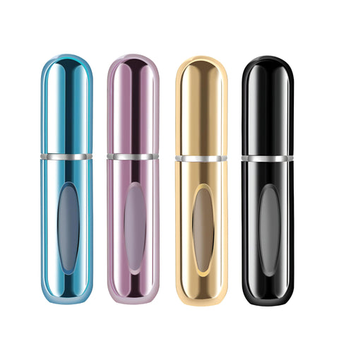 Mini Refillable Spray - 5ml Travel Perfume Bottle with Secure Pump, Perfect for Carrying Fragrance Easily, Comes in a Set of Four Reusable Bottles for Convenience