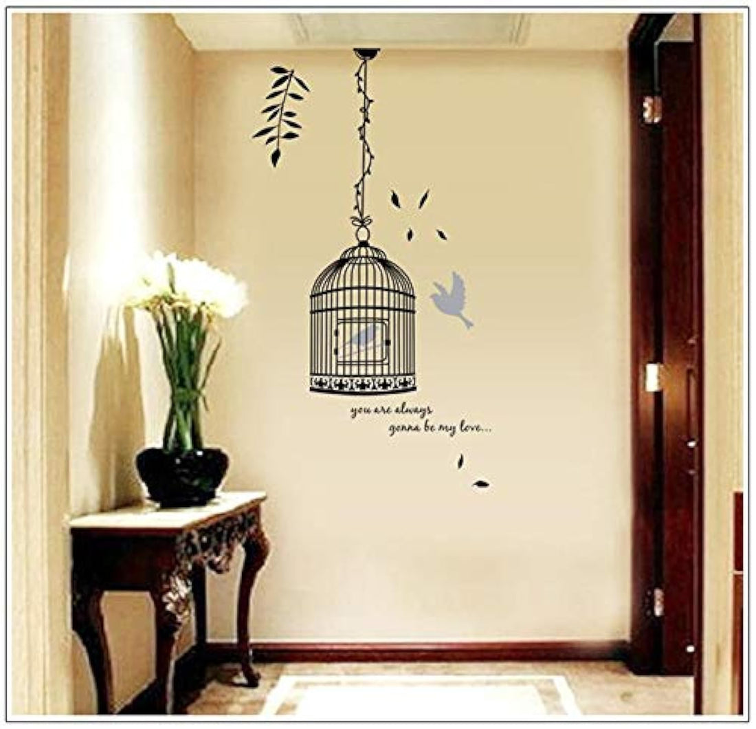 Happy Bird Cage Bedroom Children's Room Background Decorative Wall Stickers