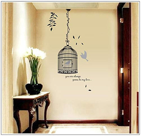 Happy Bird Cage Bedroom Children's Room Background Decorative Wall Stickers
