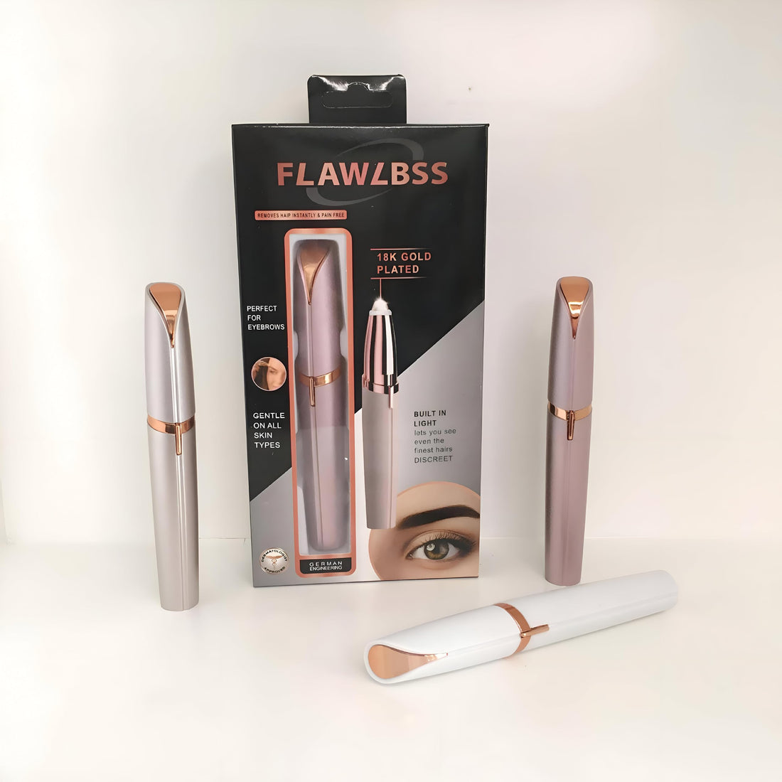 Beauty Epilator Pen - Ergonomic USB Rechargeable Device Designed for Fine Hair Removal on Eyebrows and Upper Lips, Stylish Silver Design
