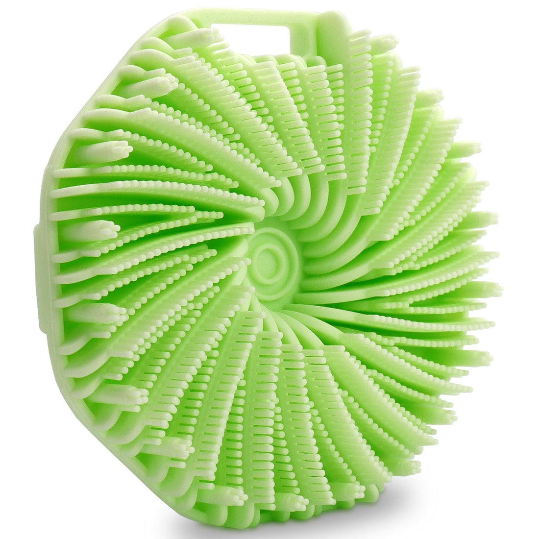 Silicone Body Scrubber, Exfoliating Body Scrubber, Shower Scrubber for Body, Non-Slip Handle for Easy Cleaning, Travel Friendly (Green)