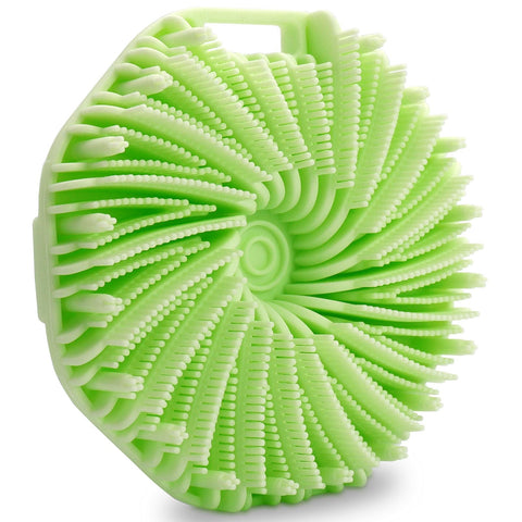 Silicone Body Scrubber, Exfoliating Body Scrubber, Shower Scrubber for Body, Non-Slip Handle for Easy Cleaning, Travel Friendly (Green)