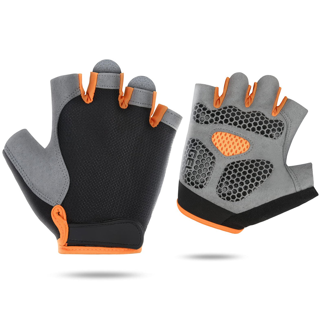 Cycling Gloves, Anti Slip Gym Gloves with Wrist Support Padded & Shock Absorbing Foam Pad, Fitness Training Gloves for Pull Ups, Hanging and Dumbel - Gym Equipment for Men Women