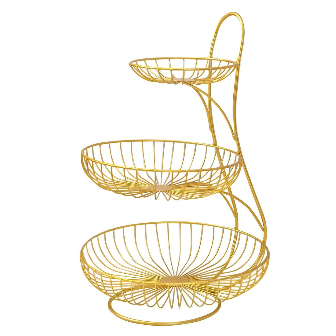 Metal Fruit Holder - Stylish Multi-Tiered Design for Organizing Kitchen and Bathroom Essentials, Crafted from Sturdy Rust-Resistant Iron with Ample Space for Fresh Produce (3 دور)