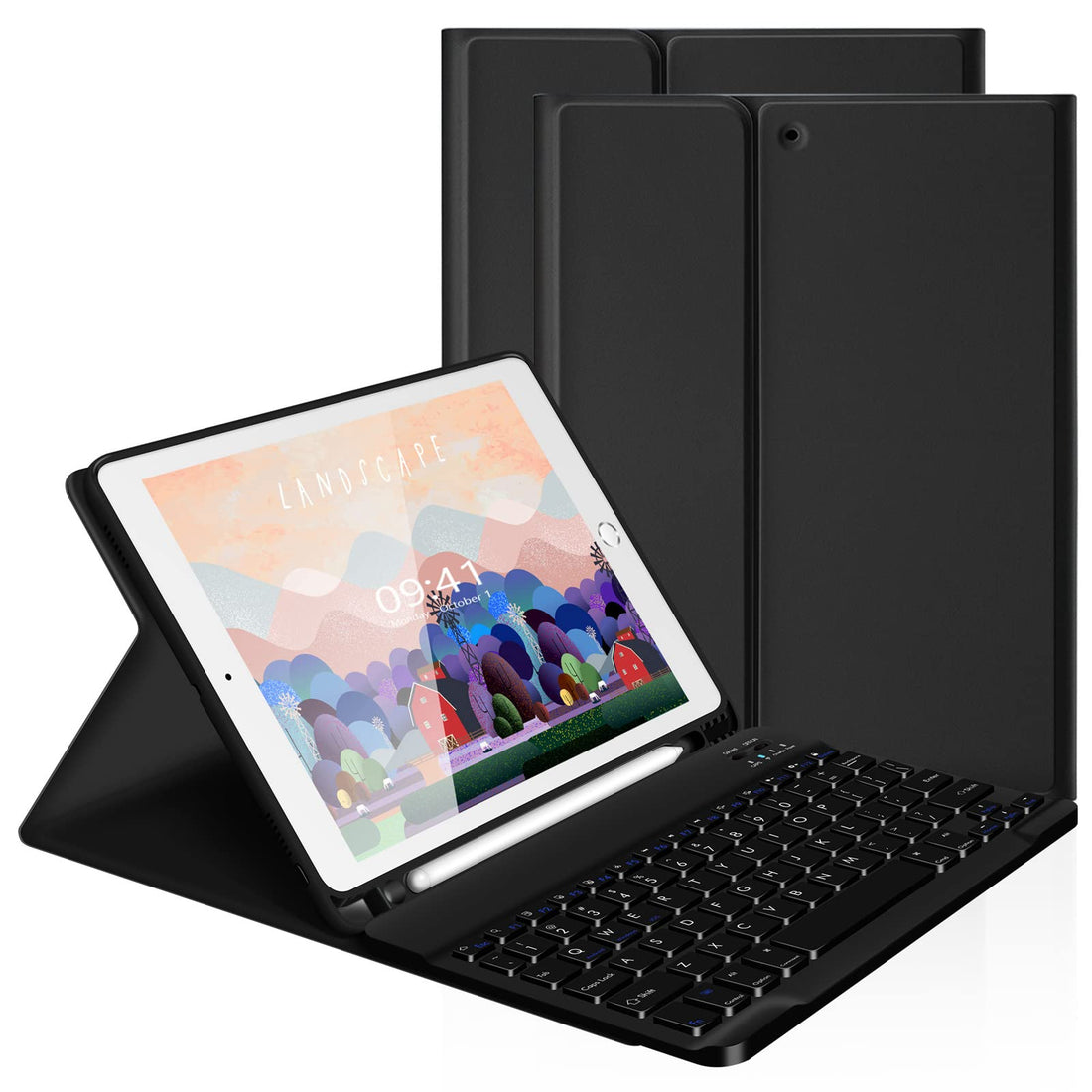 LAMA Wireless Detachable Keyboard with Pencil Holder for iPad 7th/8th Gen -10.2in (2019-2020)