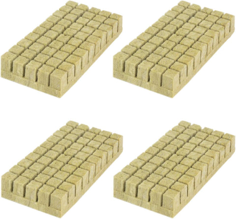 200 Pcs Wool Grow Cubes with Hydroponics Holes, Perfect for Planting, Soilless 4 Leaves, 50 Cubes - 1 Inch, Suitable for Beginners, Green